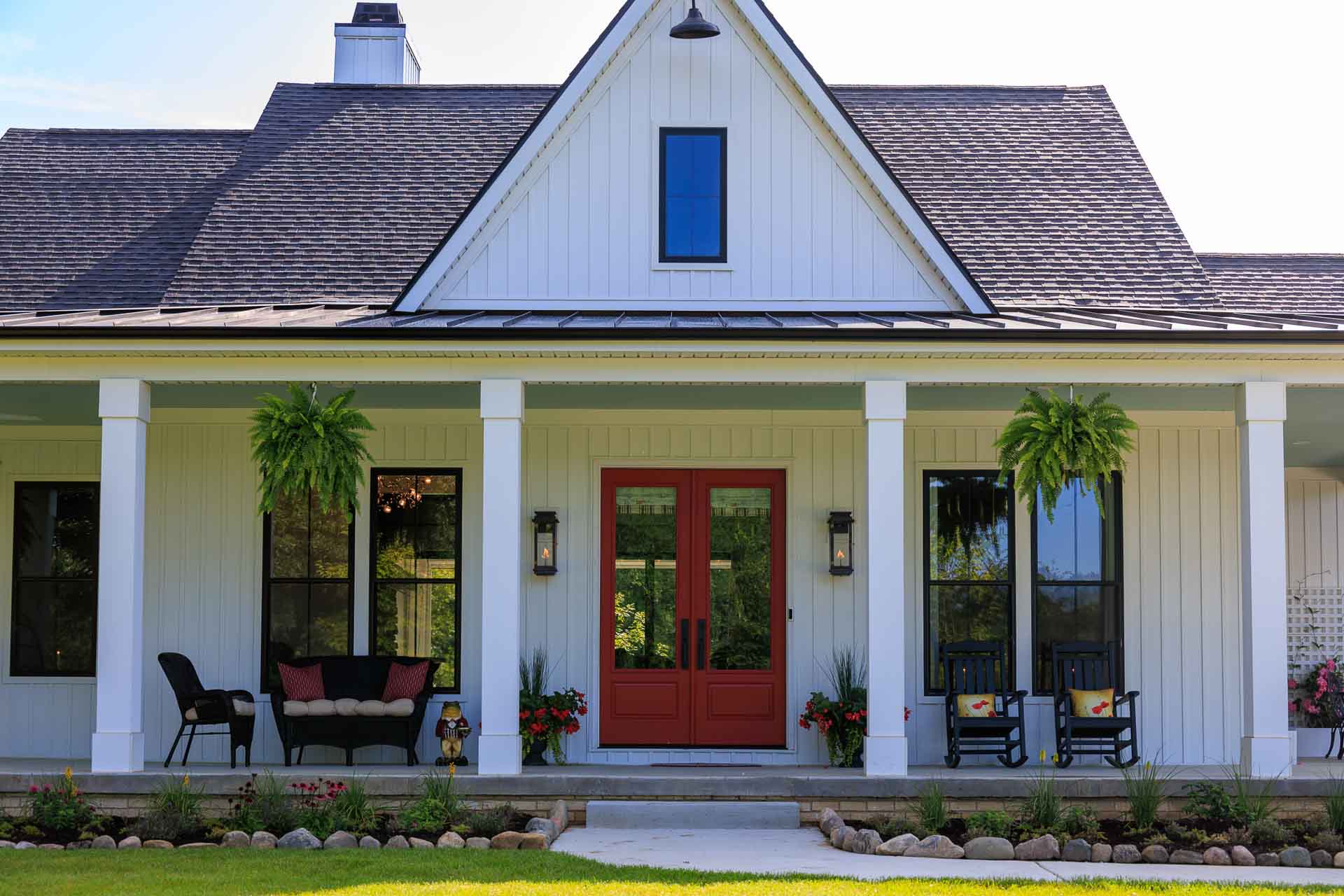 Woodline Building Company Project: Ranch Farmhouse Large Covered Southern-Style Front Porch