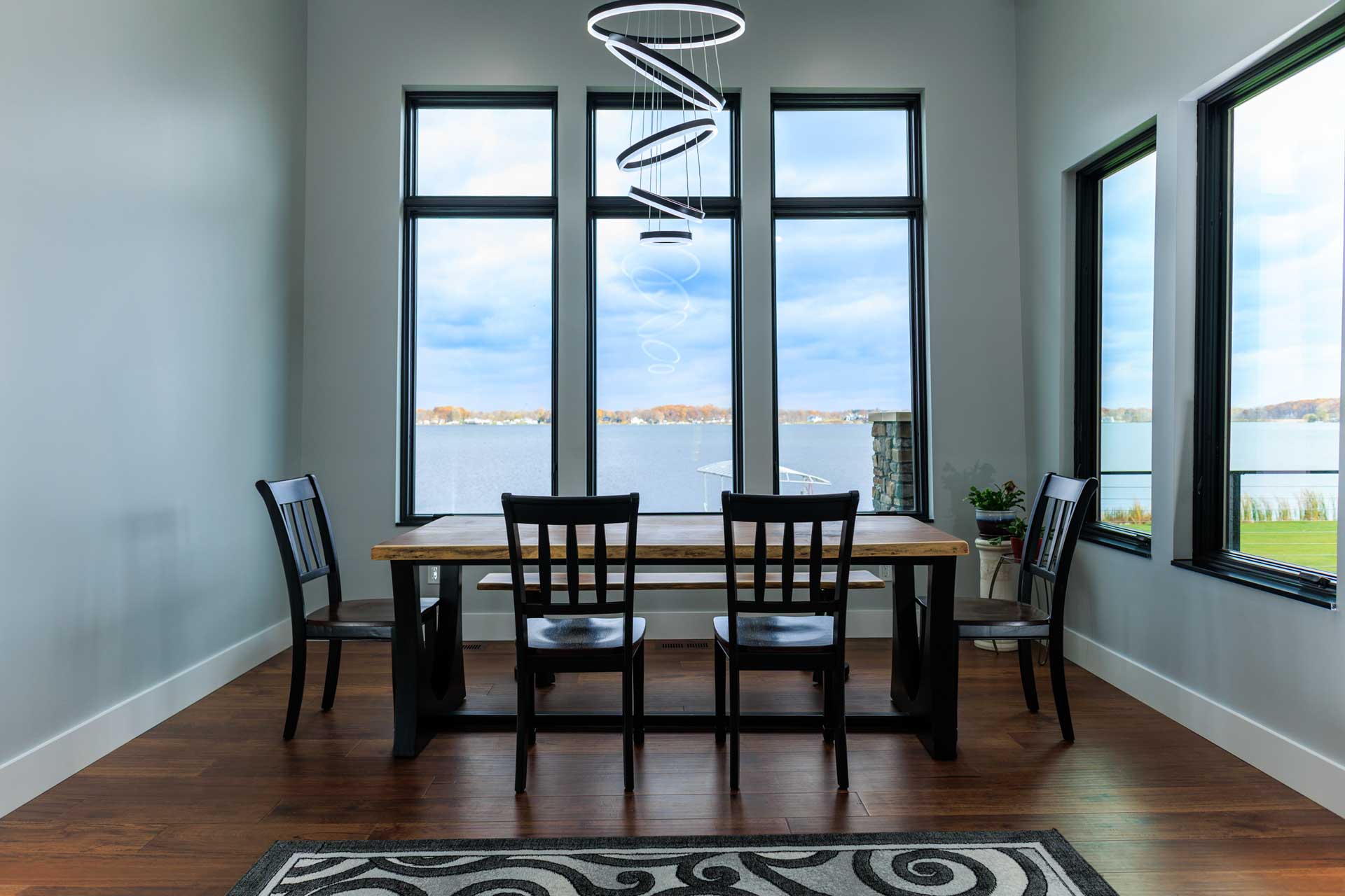 Woodline Building Company Modern Lakefront Lake Nepessing Lapeer, Michigan Dining Room