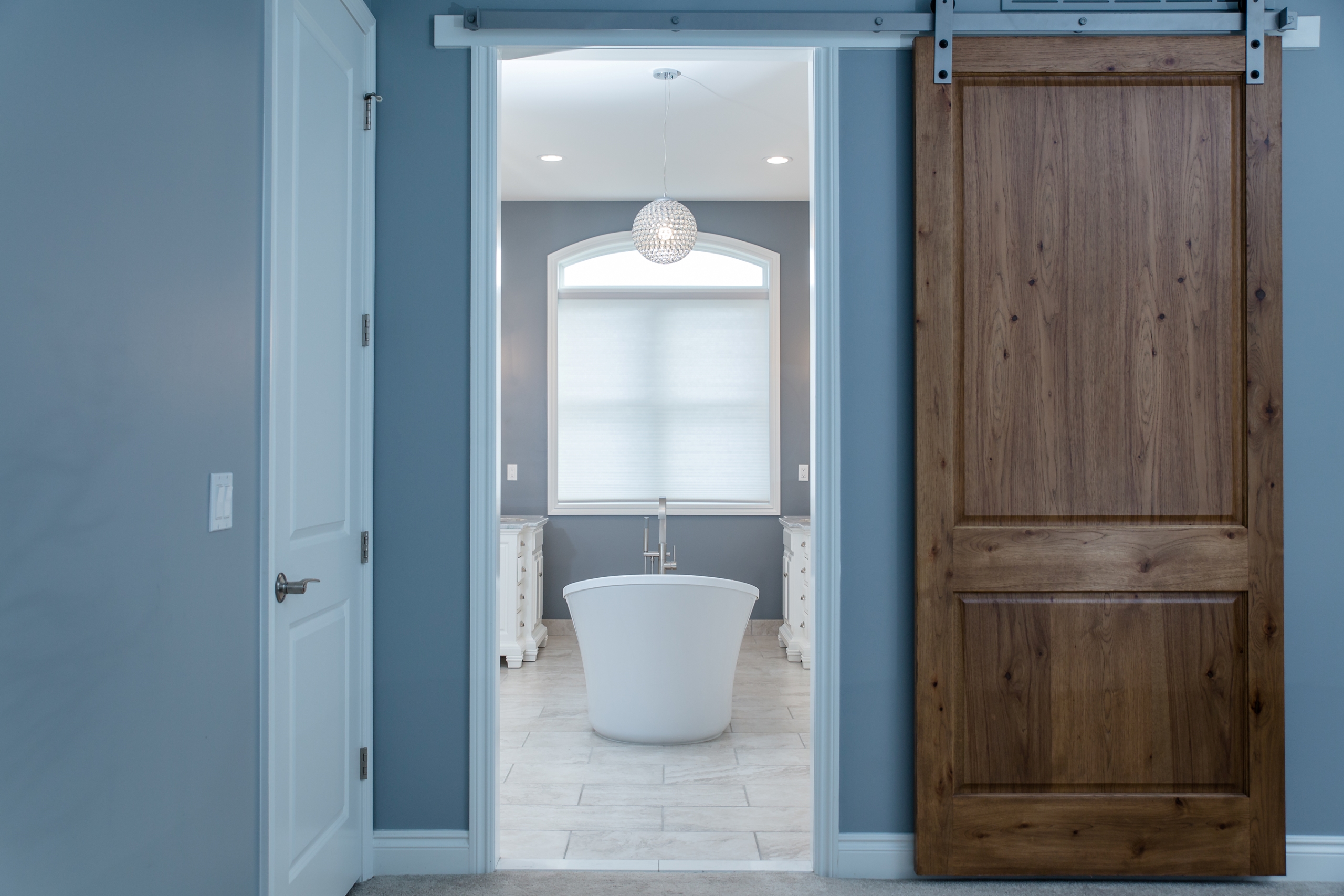Woodline Building Company Project: Sprawling Ranch Bathroom Doors